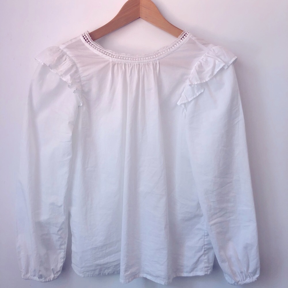 J Crew White Blouse XS